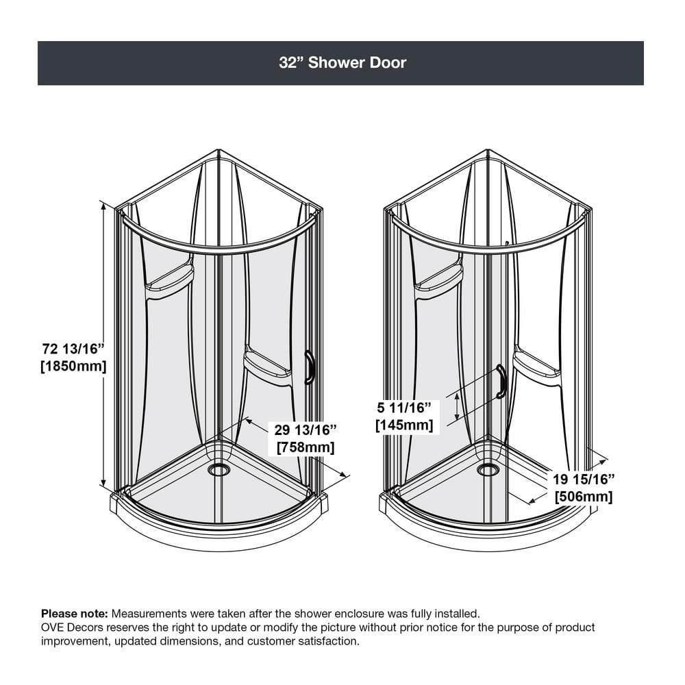 Breeze 32'' Black Corner Shower Kit with Frosted Glass