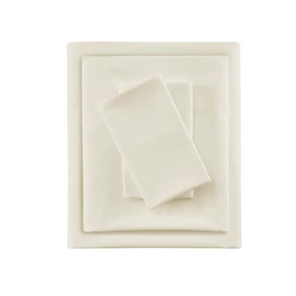 Smart Cool 4-Piece Ivory Microfiber Queen Sheet Set