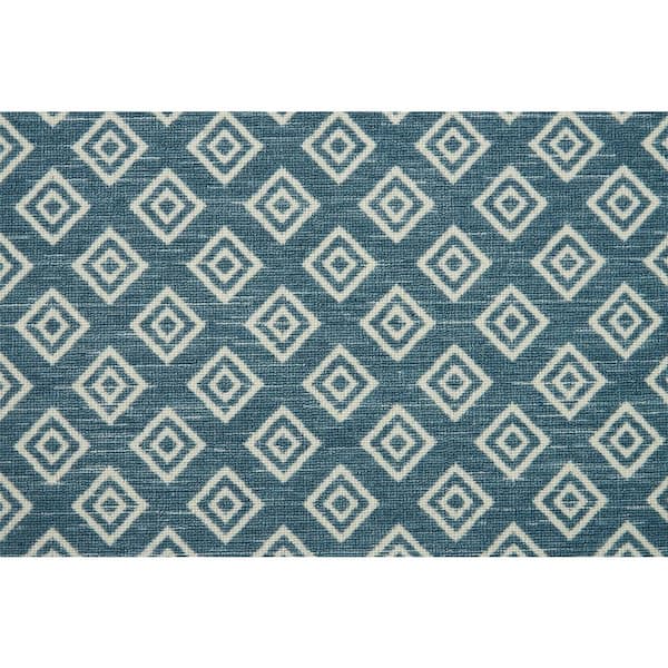 Natural Harmony Diamond Park Denim Custom Rug with Pad