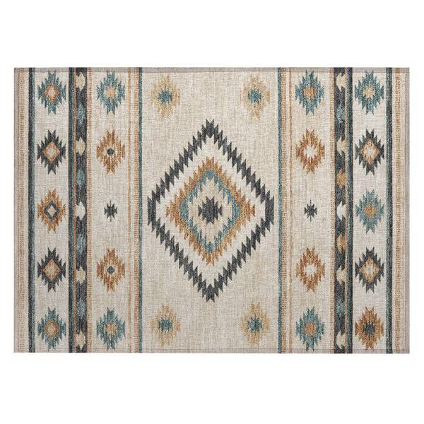 Chantille Machine Washable Indoor/Outdoor Abstract ACN3127 Ivory 2 ft. x 3 ft. Accent Rug