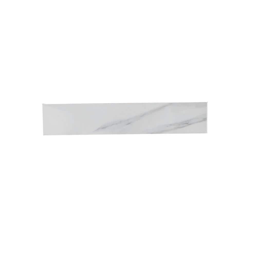 22" White Marble Vanity Top Side Splash with Veins