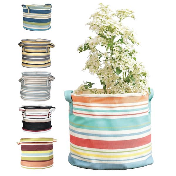 MPG Boho 12 in. Dia Pastel Multi-Color Fabric Planter with Liner