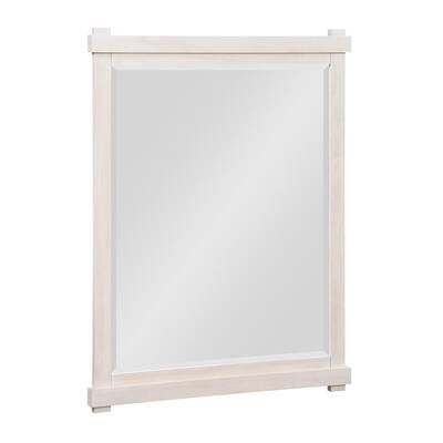 Dorel Living Rion 24 in. W x 39.5 in. H Rustic White Bathroom Mirror DE83137 - The Home Depot