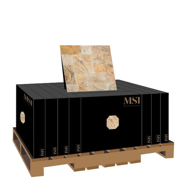 MSI Tuscany Scabas 10 Piece Tumbled Travertine Paver Tile Kit (160 Sq. ft. / Pallet)