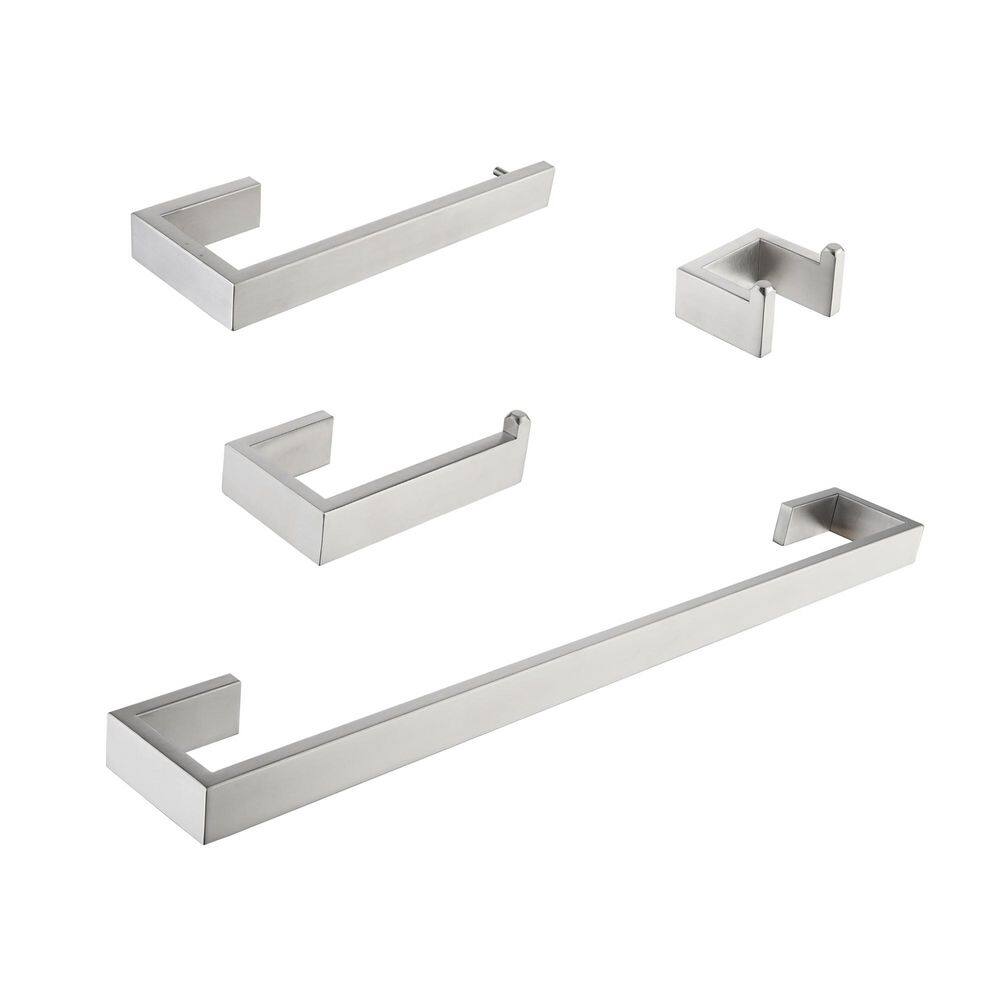 WZ 4-Piece Bath Hardware Set with Mounting Hardware in Brushed Nickel, including towel bar price history on PriceWatchPro