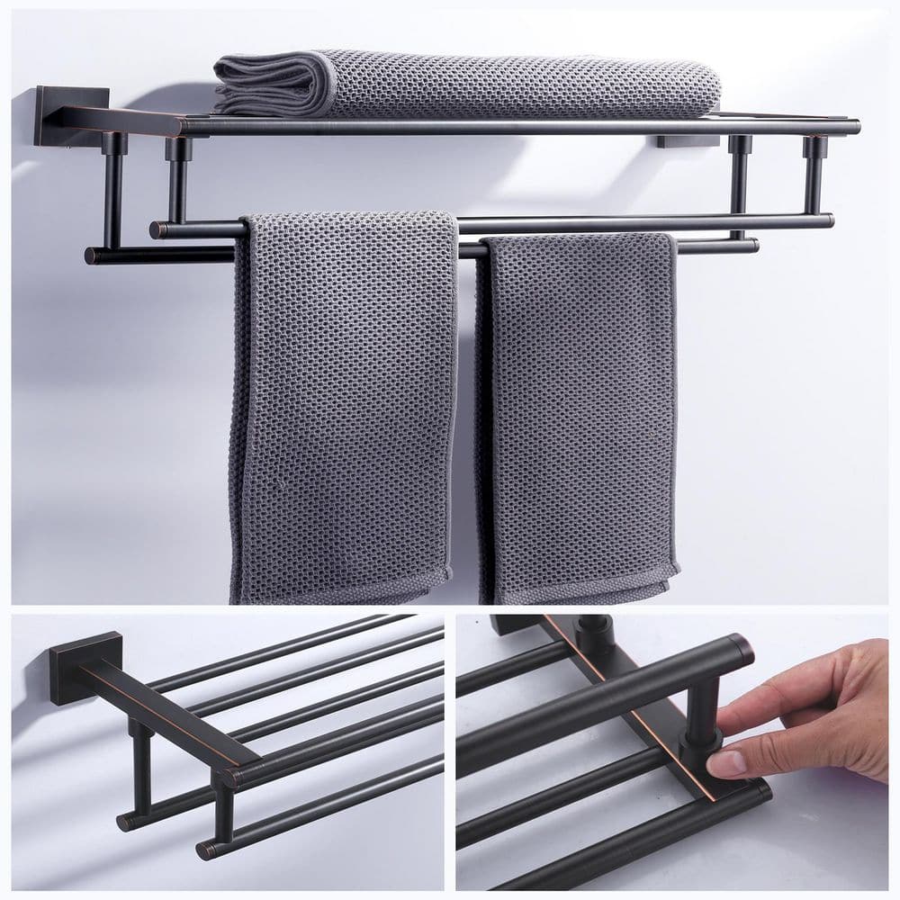 Oil Rubbed Bronze 24" Wall Mounted Towel Rack