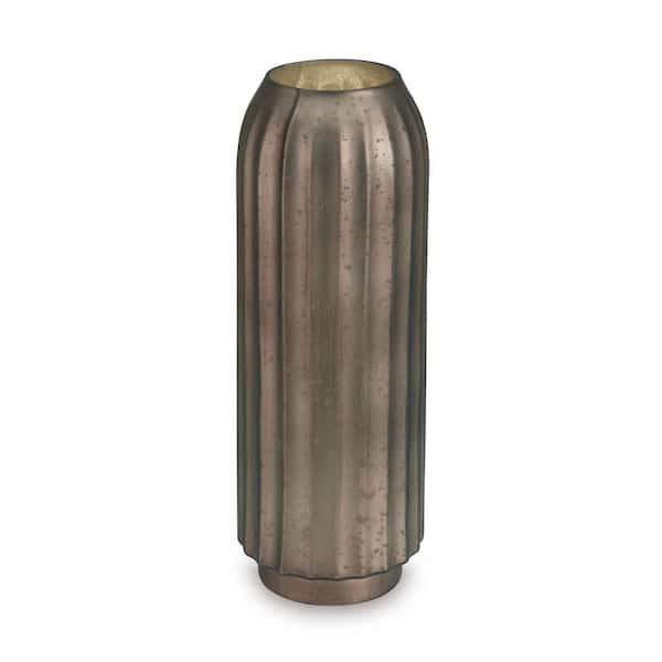 Signature DESIGN BY ASHLEY Briarcott 18 in. Brown Glass Cylinder Decorative Vase