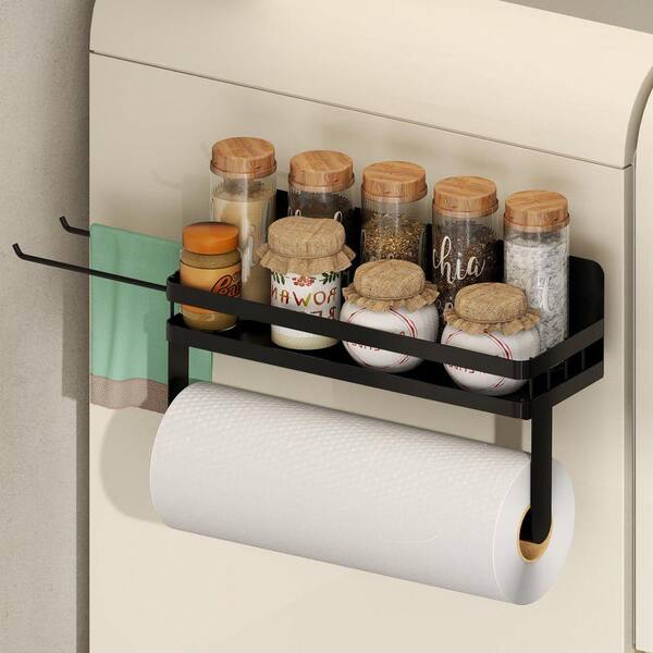 JFVKAF Magnetic Mount Black Finish Paper Towel Holder Ultra-Strong