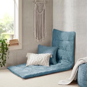 Arwen Aqua 27 in. W x 74 in. L Polyester Chenille Lounge Floor Throw Pillow