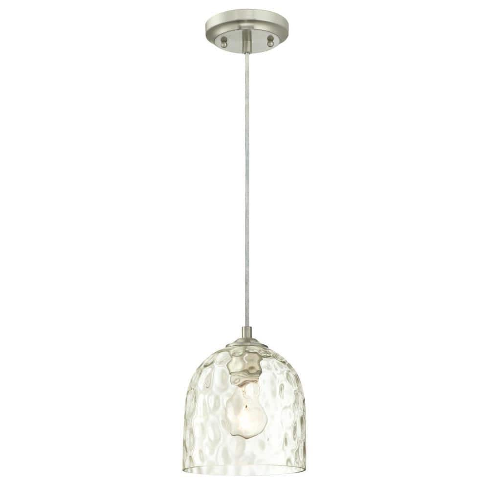 Westinghouse 1-Light Brushed Nickel Mini Pendant with Clear