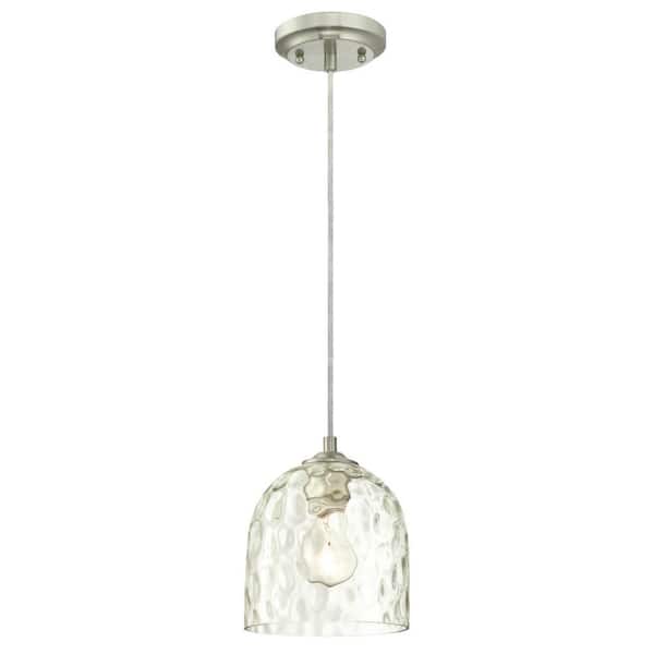 Westinghouse 1-Light Brushed Nickel Mini Pendant with Clear 