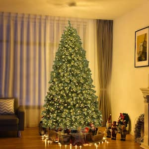 6 ft. Green Pre-Lit LED Full Artificial Christmas Tree with 560 Warm White Lights and Metal Stand
