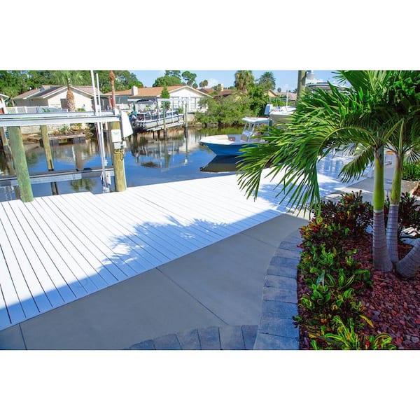 1/2 in. x 5-1/2 in. x 3 in. Classic White PVC Decking Board Cover Sample for Composite and Wood Patio Decks