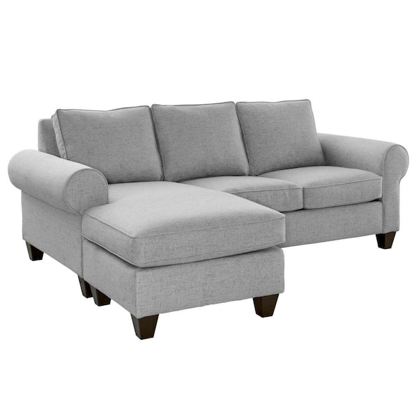 Picket House Furnishings Sole's Collection 90 in in W Rolled Arm 2 -pieces Polyester Rectangle Sectional Sofa in Austere
