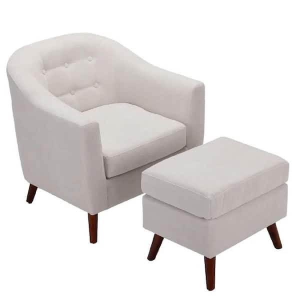 Mydepot 30 In Wide White Tufted Barrel Chair And Ottoman Hdml Md7650798 Wide White Tufted Barrel Chair, Black Barrel Chair With Ottoman