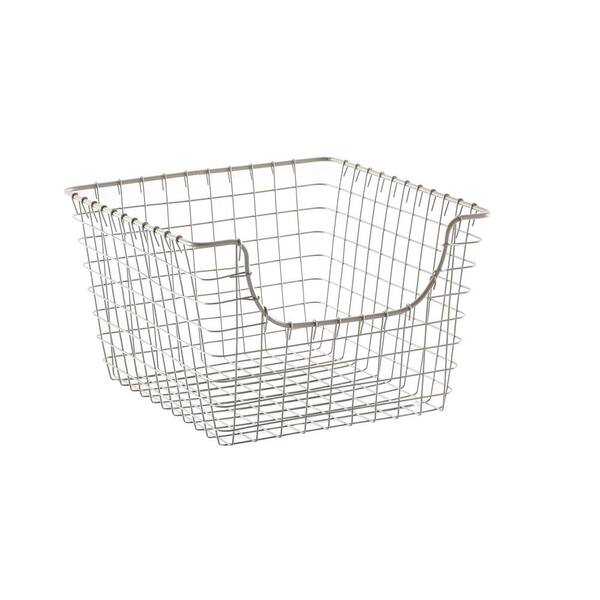 Spectrum Scoop 13 in. D x 12 in. W x 8 in. H Medium Industrial Gray Steel  Wire Storage Bin Basket Organizer 98976 - The Home Depot