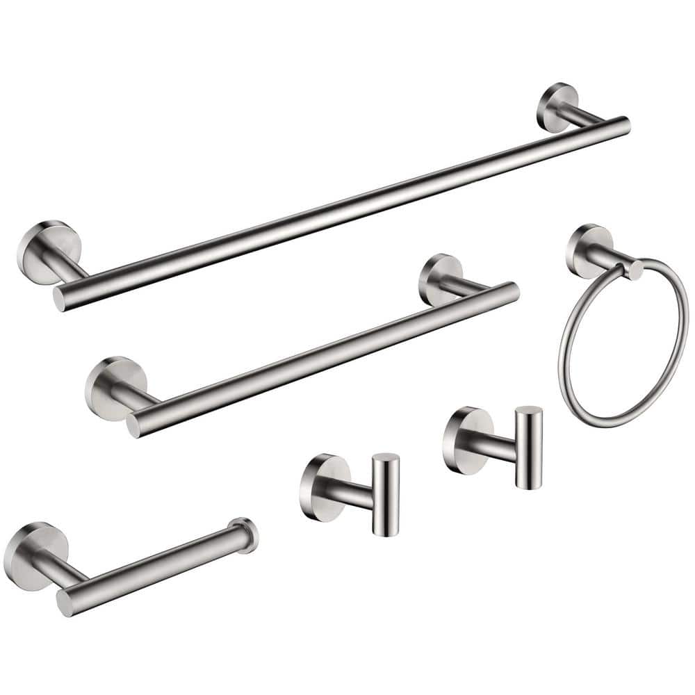 Wall Mount Brushed Nickel Paper Towel Holder 6-Piece H117-Holder-BN - The  Home Depot