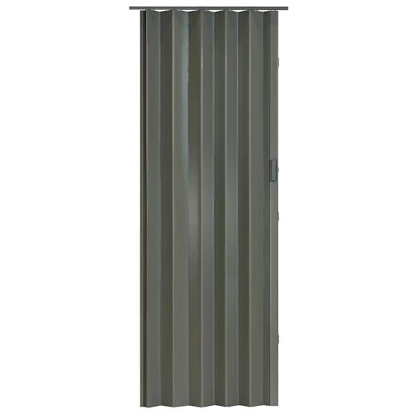 Spectrum Elite 48 in. W. x 96 in. City Grey Vinyl Accordion Door with Hardware included