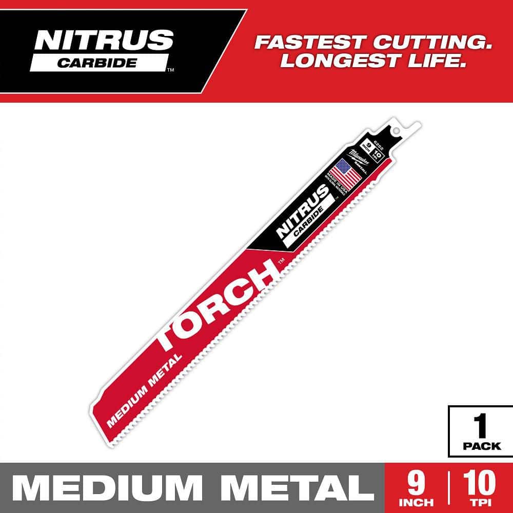9 in. 10 TPI TORCH Nitrus Carbide Teeth Medium Metal Cutting SAWZALL Reciprocating Saw Blade price history on PriceWatchPro