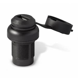 Weatherproof USB 3.0 Bulkhead Connector with Protective Cover, Female to Female, 22 mm Mount, Black Bezel