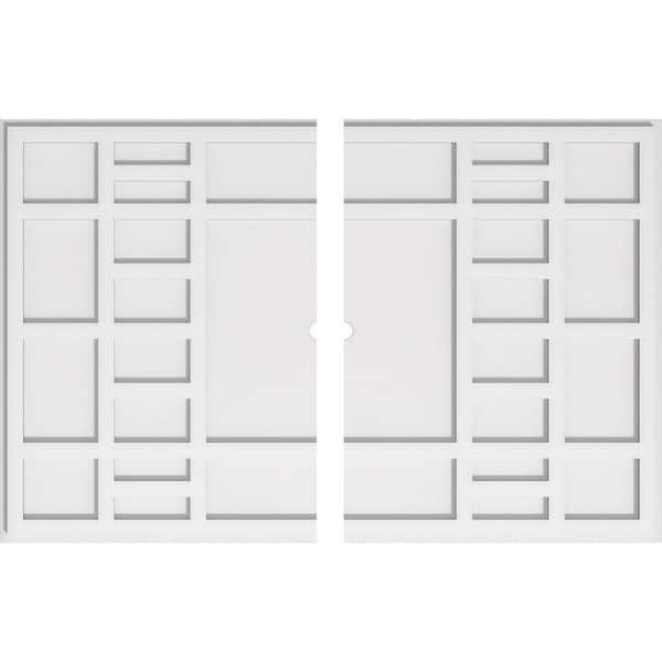 Ekena Millwork 38 in. W x 25-3/8 in. H x 1 in. ID x 1 in. P Beaux Architectural Grade PVC Contemporary Ceiling Medallion (2-Piece)