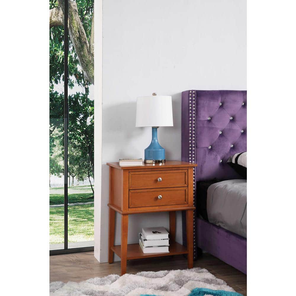 Newton 2-Drawer Oak Nightstand (28 in. H x 22 in. W x 16 in. D)