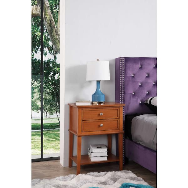 AndMakers Newton 2-Drawer Oak Nightstand (28 in. H x 22 in. W x 16 in. D)