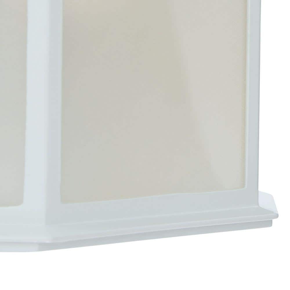 Transitional 9.75" White and Bronze Cage Lantern Wall Sconce