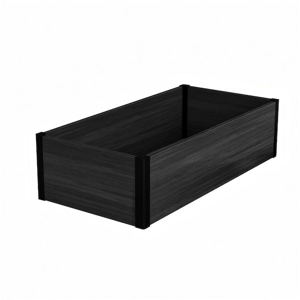 4 ft. x 2 ft. Black Composite Lumber Raised Garden Bed-10-Year Rot and Insect Resistant, Heavy-Duty Yard Planter Box