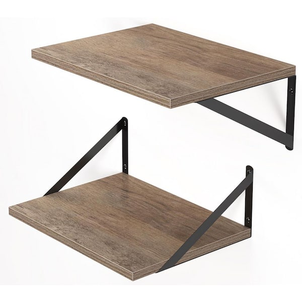 Unbranded 16 in. W x 12 in. D Grey Floating Shelves Decorative Wall Shelf (Set of 2)