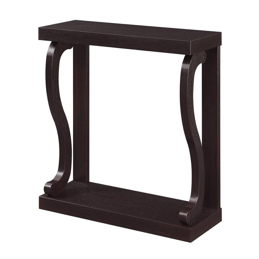 UPC 095285413584 product image for Newport 32 in. Espresso Standard Rectangle Wood Console Table with Storage | upcitemdb.com