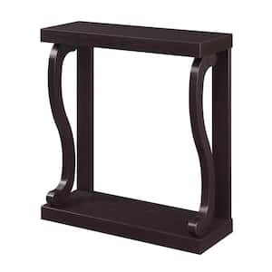 Newport 32 in. Espresso Standard Rectangle Wood Console Table with Storage