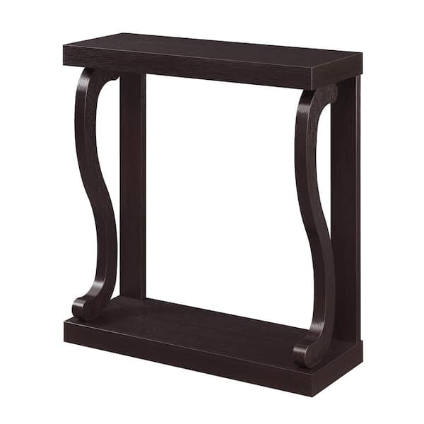 Convenience Concepts Newport 32 in. Espresso Standard Rectangle Wood Console Table with Storage