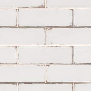 Santa Fe White 3.93 in. x 11.96 in. Polished Ceramic Wall Tile (10.76 sq. ft./Case)