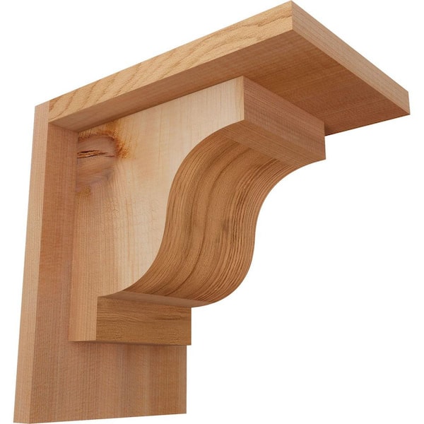 Ekena Millwork 5-1/2 in. x 8 in. x 8 in. Newport Smooth Western Red Cedar Corbel with Backplate