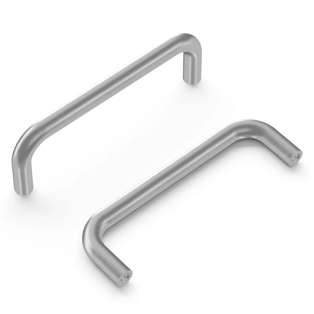 Satin Chrome Arch Cabinet Pulls with Mounting Hardware