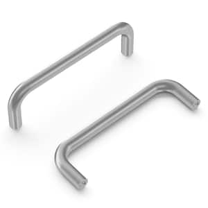 Wire Pulls Collection Pull 3-1/2 in. (76mm) Center to Center Satin Chrome Finish Modern Brass Bar Pull (1 Pack )