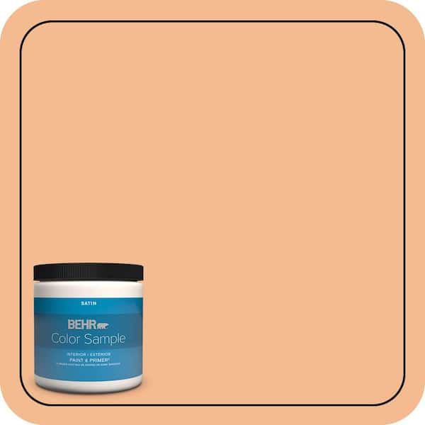 BEHR PREMIUM PLUS 8 oz. #270D-4 Brandy Butter Satin Enamel Interior/Exterior Paint & Primer Color Sample