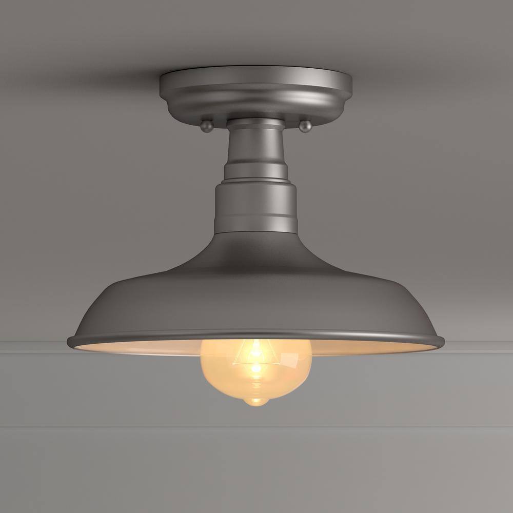 Galvanized Steel Farmhouse Semi-Flush Ceiling Light