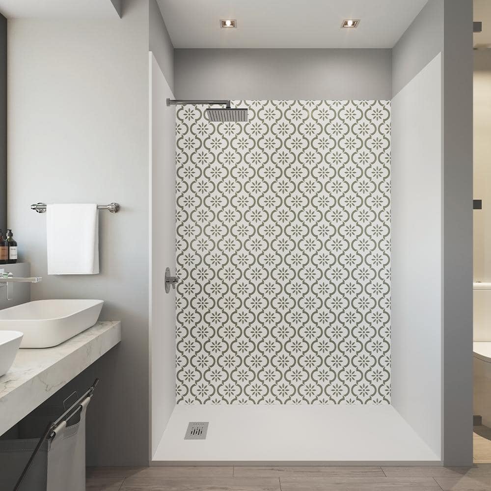 CASTICO 60 in. x 32 in. x 84 in. Alcove Solid Composite Stone Shower