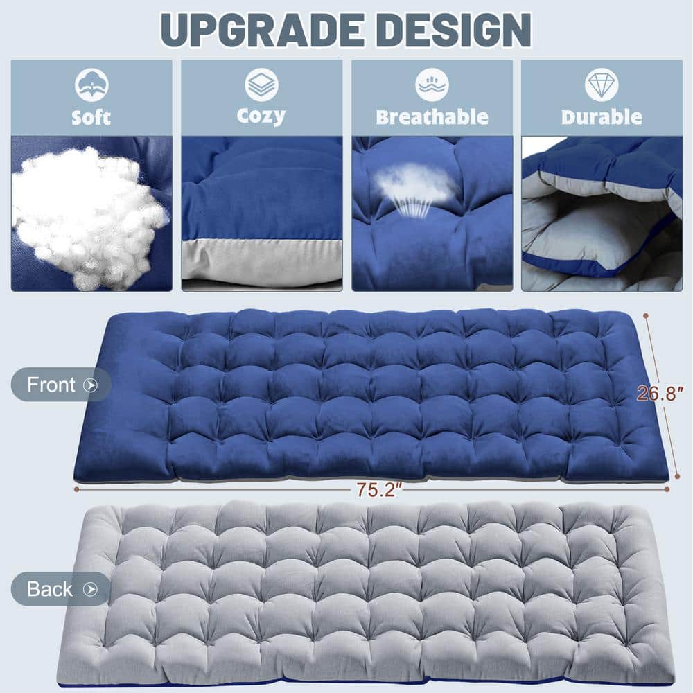 Adjustable Steel Chaise Lounger with Cushions and Pillow