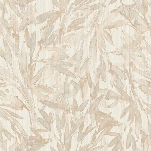 York Wallcoverings Beige Rainforest Leaves Wallpaper, 21-in by 33-ft