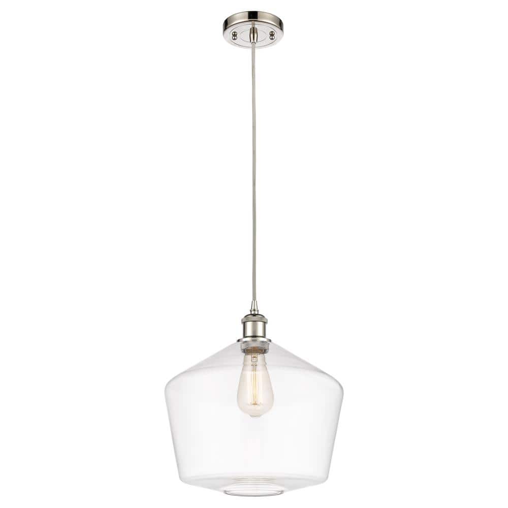 Cindyrella 100-Watt 1-Light Polished Nickel Standard Mini Pendant Light with Clear Glass Shade, No Bulbs Included price history on PriceWatchPro