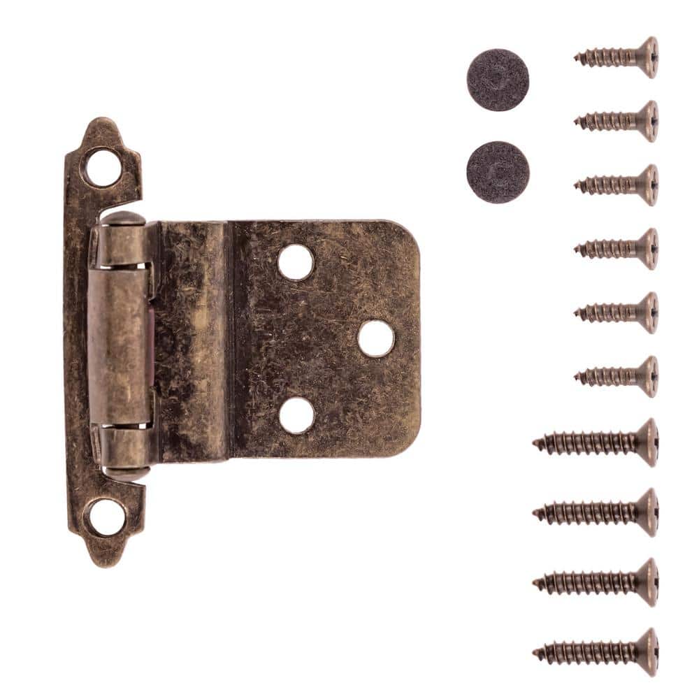 Antique Brass Self-Closing Inset Cabinet Hinge