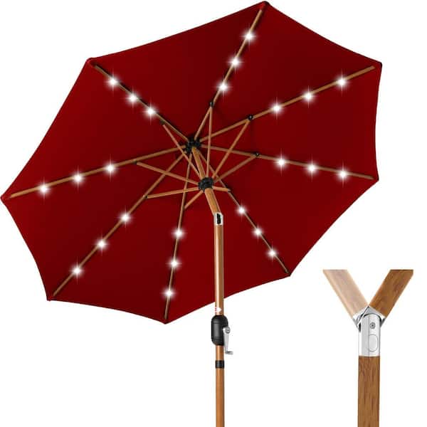 best choice products 10' solar led tilt patio umbrella 10ft Offset Hanging Outdoor Market w/ Adjustable in crank pully Best Choice Products 10ft Solar