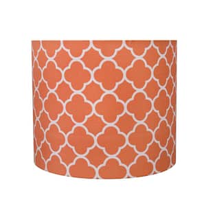 12 in. x 10 in. Orange Drum/Cylinder Lamp Shade
