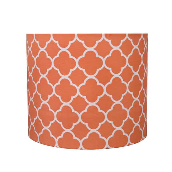 Aspen Creative Corporation 12 in. x 10 in. Orange Drum/Cylinder Lamp Shade