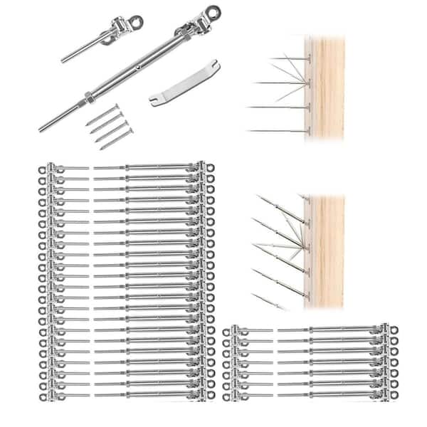 Afoxsos Cable Railing Hardware Kit for 1/8 Stainless Steel Cable Deck Railing System for Wood Posts 30 Pairs