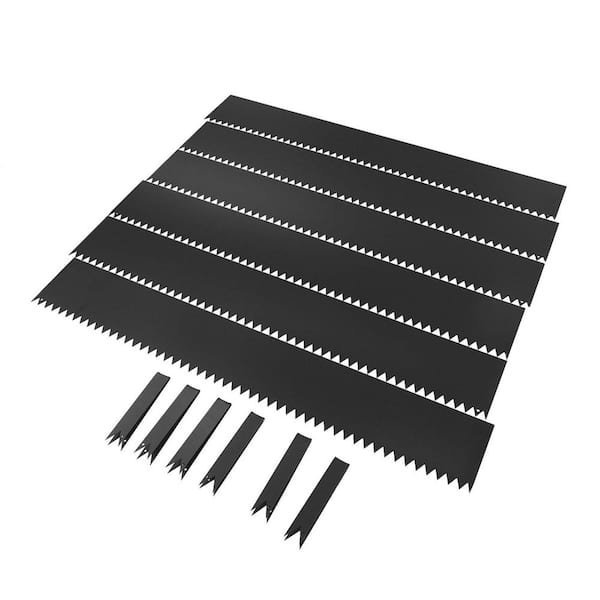 YIYIBYUS 39 in. x 6 in. x 0.07 in. Black Garden Edging Steel Landscape Edging Lawn Edge for Garden Yard (6-Pieces)