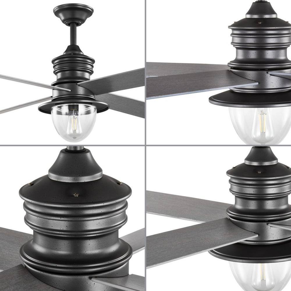 Gillen 56" Blistered Iron Ceiling Fan with Light and Remote